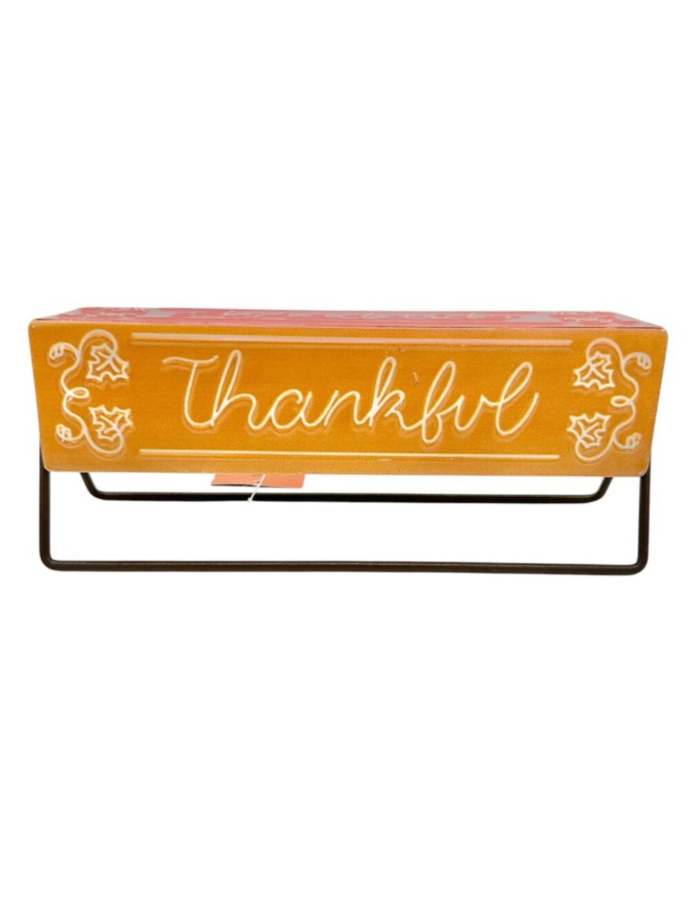 Celebrate Together Fall Tabletop Spinning Sign Thankful Messages Metal Stand 11”
